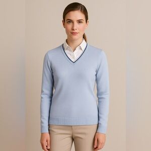 🆕 Dale of Norway Extra Fine Merino Wool Kristian V-Neck Sweater